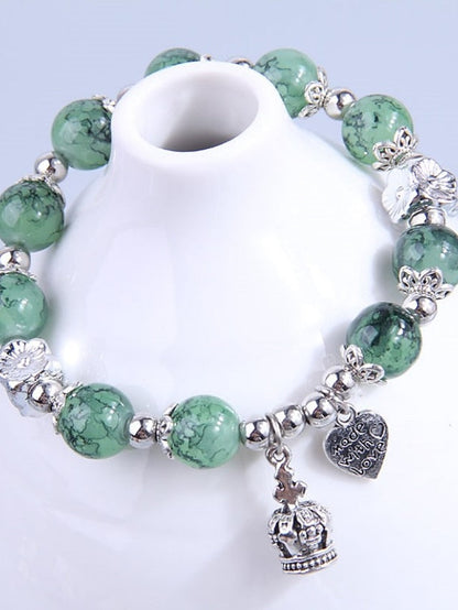 Women's Charm Bracelet Bead Bracelet Beaded Heart Simple Resin Bracelet Jewelry Green For Daily - LuckyFash™