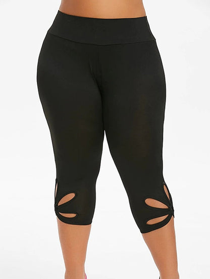 Cut Out High Waist Yoga Capri Leggings for Women