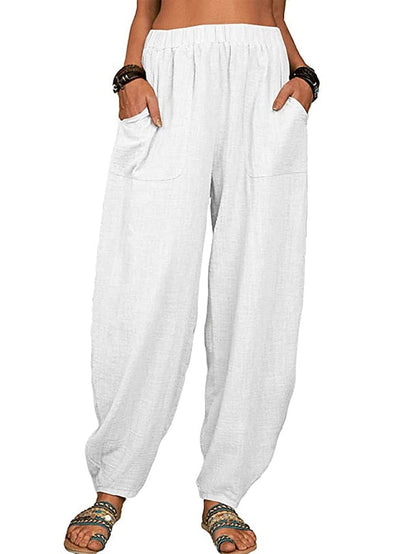 Women's High Waist Yoga Pants Wide Leg Pants Bottoms Quick Dry Solid Color White Black Gray Yoga Fitness Gym Workout Summer Sports Activewear Stretchy Skinny / Athletic / Athleisure - LuckyFash™