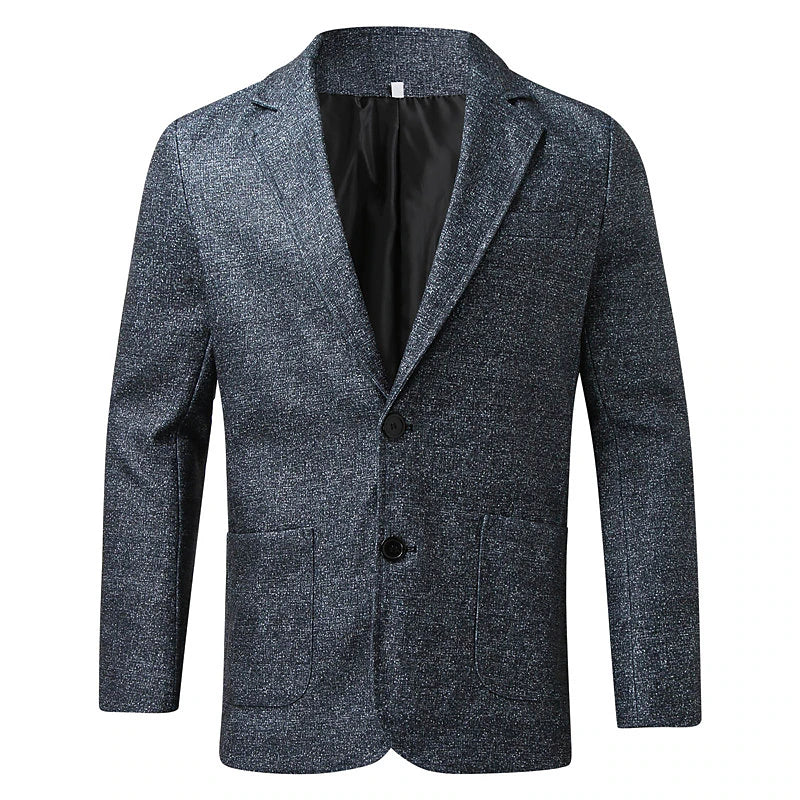 Stylish Men's Tweed Plaid Evening Blazer with Long Sleeves