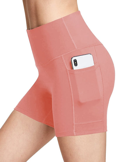 Yoga Shorts for Women with Tummy Control and Side Pockets