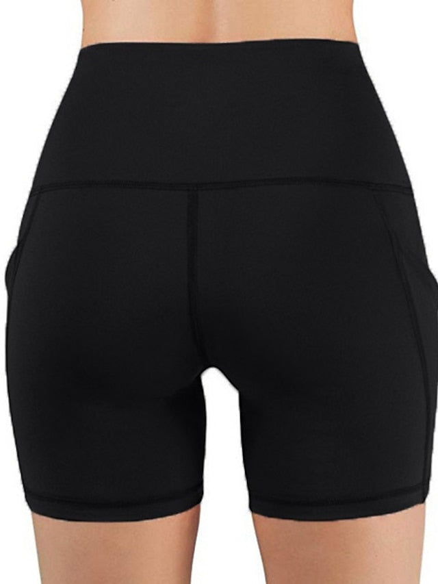 Women's 5" Gym Shorts Yoga Biker Shorts with Side Pockets Tummy Control High Waist Yoga Fitness Gym Workout Compression Shorts - LuckyFash™