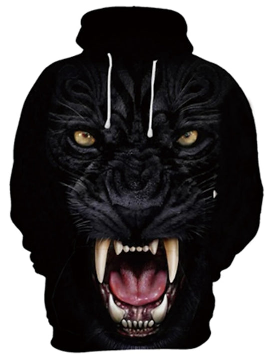 Halloween Black Panther Hoodie Mens Graphic Pullover Sweatshirt And White Red Hooded Wolf 3D Print Plus Size Basic Casual Spring Summer Clothing Cotton