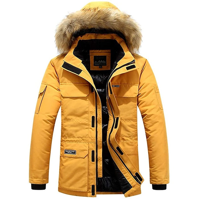 Orange Cream Men's Winter Vest with Windproof Fleece Lining