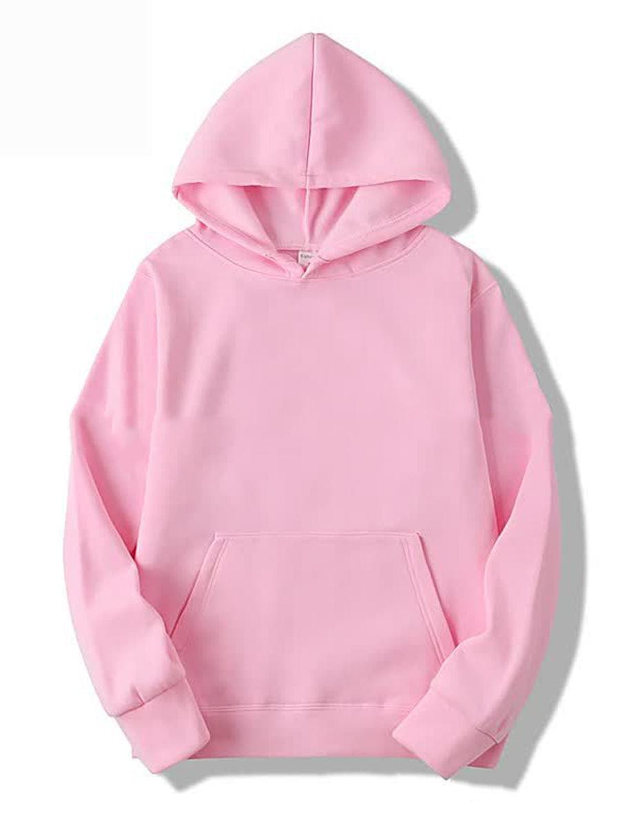 Fleece Oversized Drop Shoulder Workout Pullover Long Sleeve Hoodie HOO2308050032PINS Pink / 2(S)