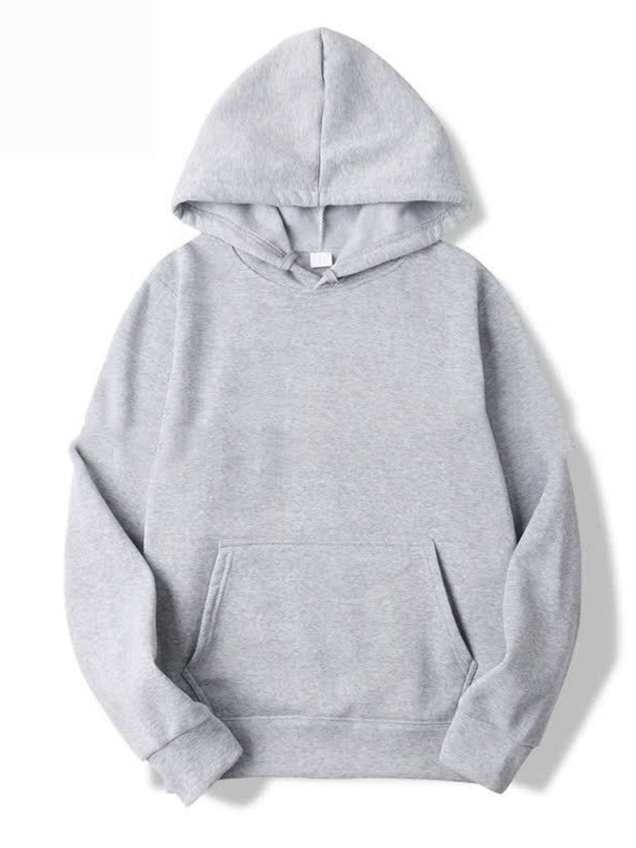 Fleece Oversized Drop Shoulder Workout Pullover Long Sleeve Hoodie HOO2308050032GRYS Gray / 2(S)