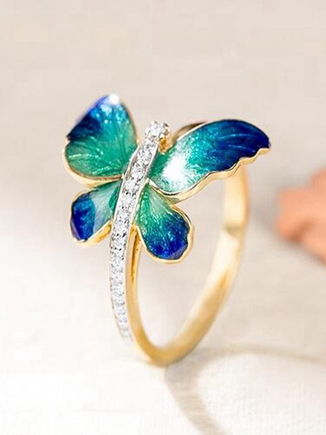 Butterfly Classic Alloy Ring for Women's Holiday Date