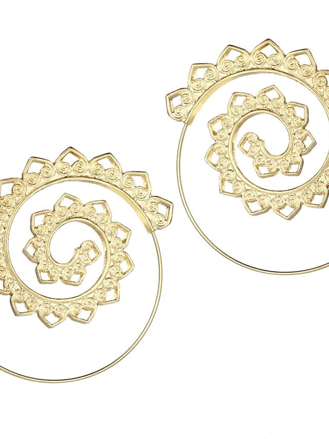 Elegant Filigree Wave Alloy Hoop Earrings for Women's Christmas Party and Wedding