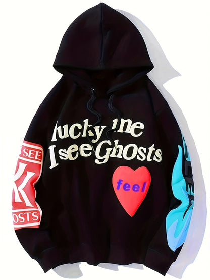 Halloween Letter Graphic Hip Hop Pullover Hoodie