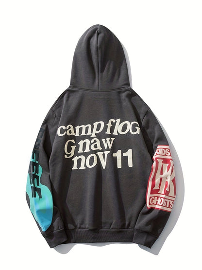 Halloween Letter Graphic Hip Hop Pullover Hoodie