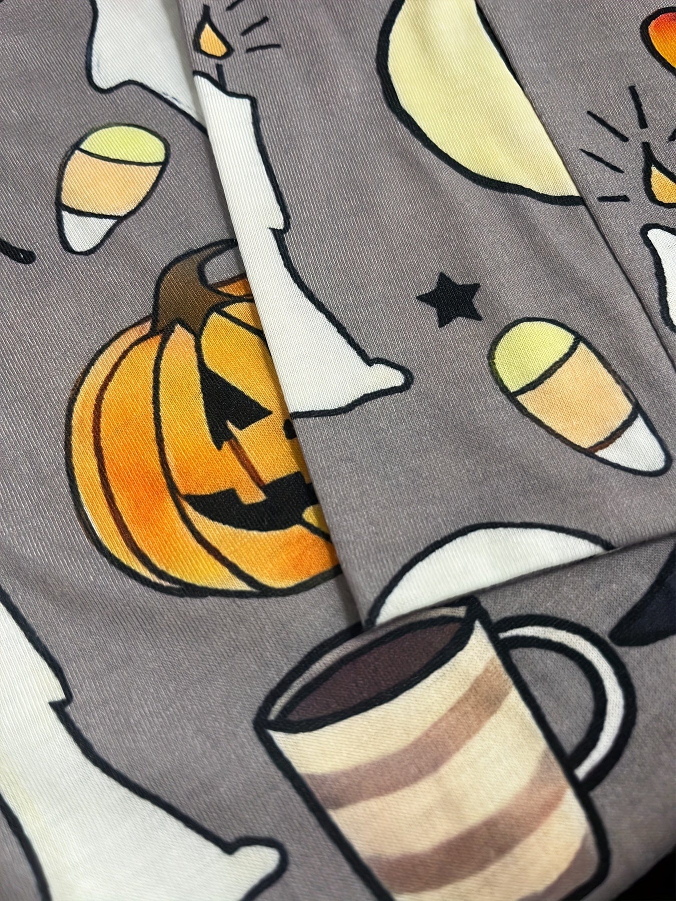 Plus Size Halloween Cardigan, Women's Plus Cartoon Pumpkin & Skull Print Long Sleeve Open Front Sweater Cardigan