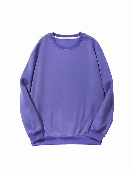 Solid Drop Shoulder Sweatshirt SWE210311244PURS Purple / 2 (S)