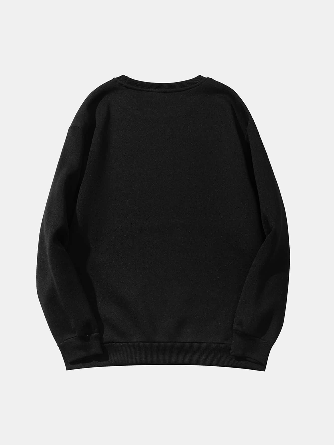 Solid Drop Shoulder Sweatshirt SWE210311244BLAS Black / 2 (S)