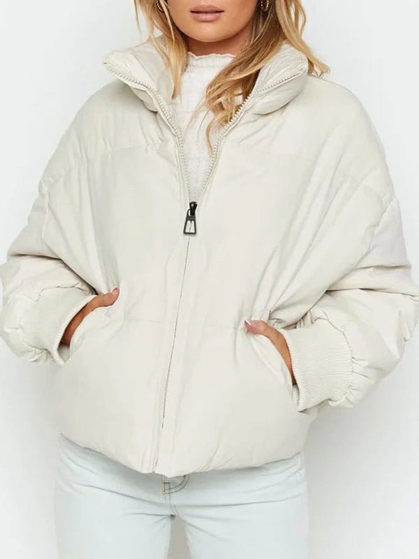 Solid Loose Short Down Jacket COA2211031454WHIXS White / XS