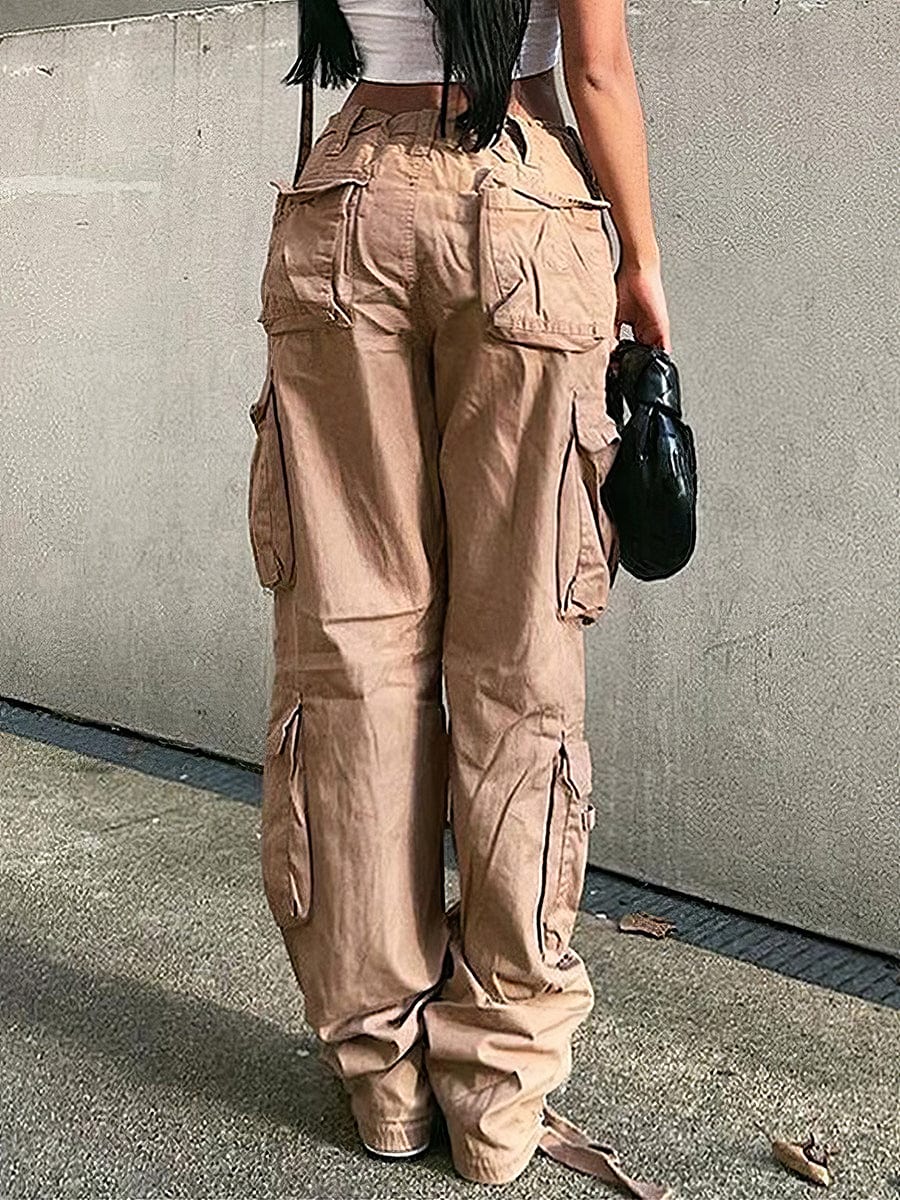 Street Hip Hop Style Denim Workwear Casual Pants