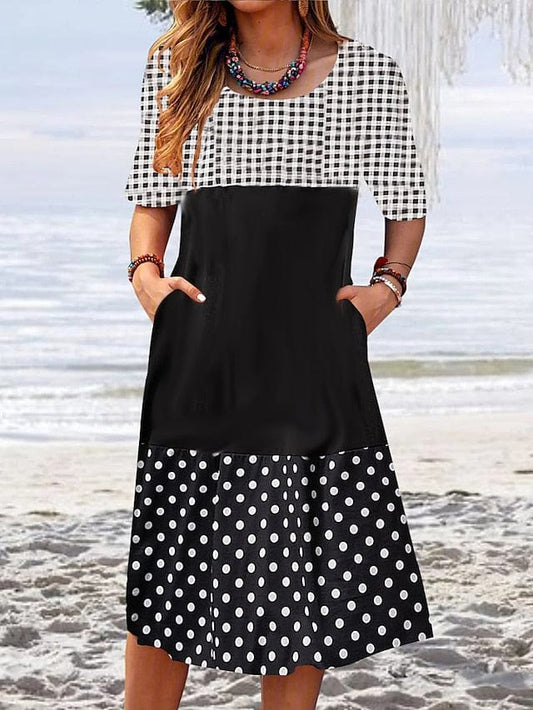 Modern Polka Dot Midi Dress for Women