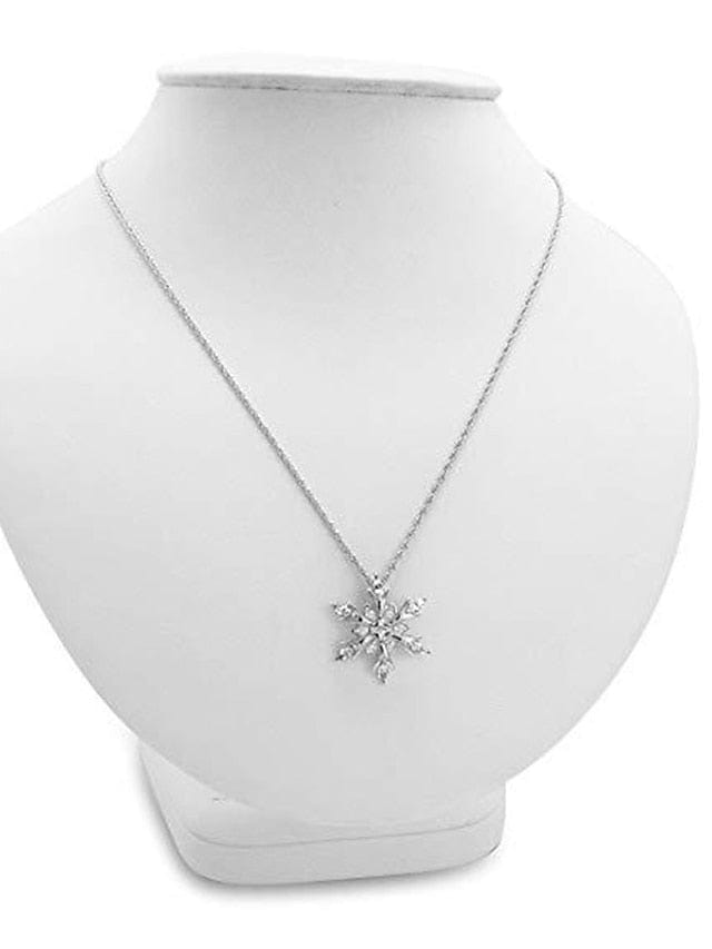 Elegant Winter Snowflake Necklace for Women's Parties and Weddings