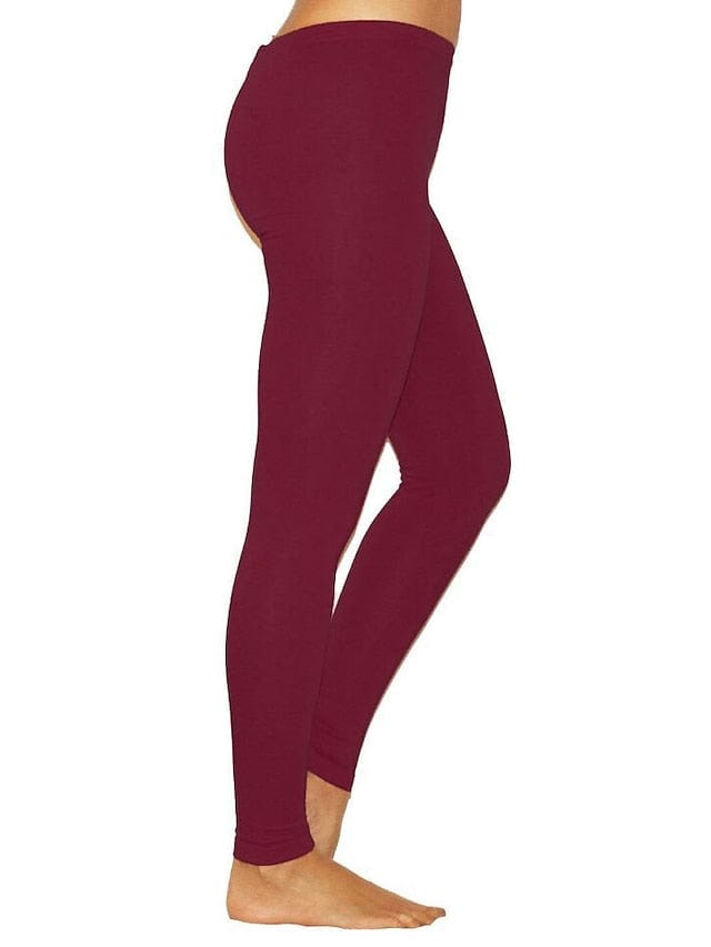 Women's Leggings Yoga Pants Tummy Control Butt Lift High Waist Yoga Fitness Gym Workout Cropped Leggings Bottoms MS2311502799S Burgundy / S