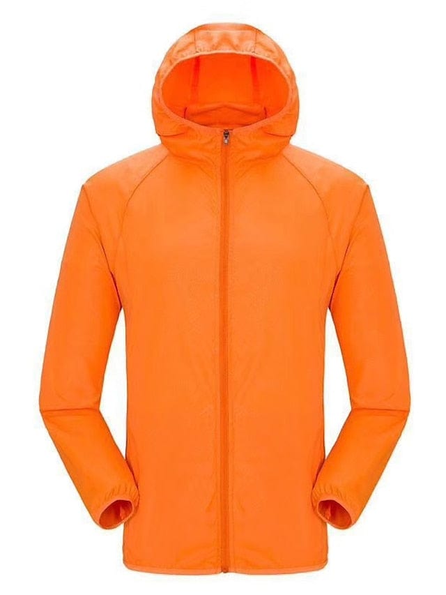 Women's Men's Rain Jacket Windbreaker Upf 50+ Uv Sun Protection Zip Up Hoodie Long Sleeve Fishing Running Hiking Jacket MS2311503139S Orange / S