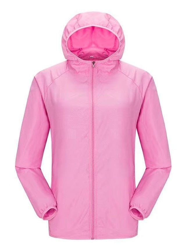 Women's Men's Rain Jacket Windbreaker Upf 50+ Uv Sun Protection Zip Up Hoodie Long Sleeve Fishing Running Hiking Jacket MS2311503149S Pink / S