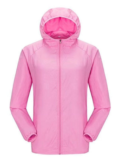 Women's Men's Rain Jacket Windbreaker Upf 50+ Uv Sun Protection Zip Up Hoodie Long Sleeve Fishing Running Hiking Jacket MS2311503149S Pink / S