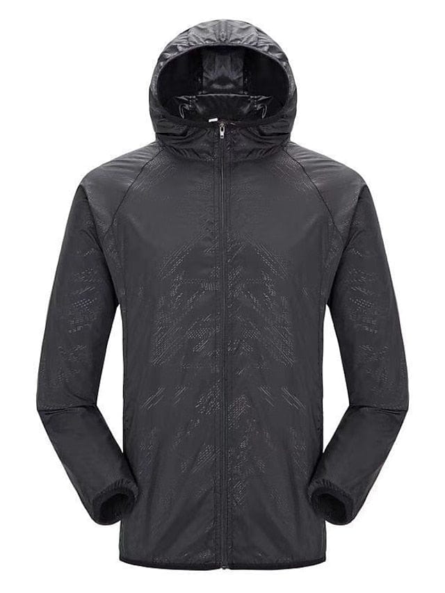 Women's Men's Rain Jacket Windbreaker Upf 50+ Uv Sun Protection Zip Up Hoodie Long Sleeve Fishing Running Hiking Jacket MS2311503174S Black / S