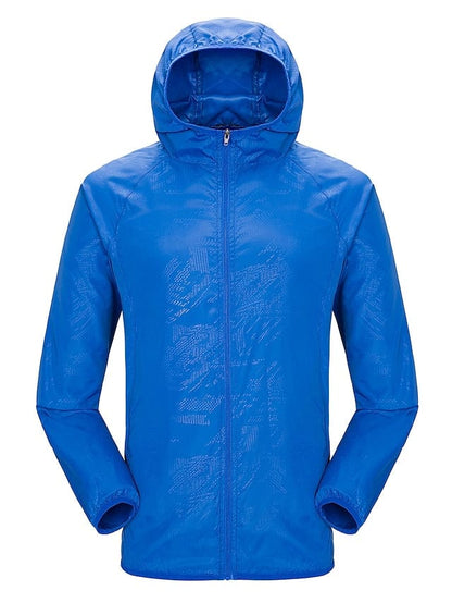 Women's Men's Rain Jacket Windbreaker Upf 50+ Uv Sun Protection Zip Up Hoodie Long Sleeve Fishing Running Hiking Jacket MS2311503179S Royal Blue / S