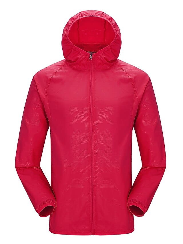 Women's Men's Rain Jacket Windbreaker Upf 50+ Uv Sun Protection Zip Up Hoodie Long Sleeve Fishing Running Hiking Jacket MS2311503184S Dark red / S