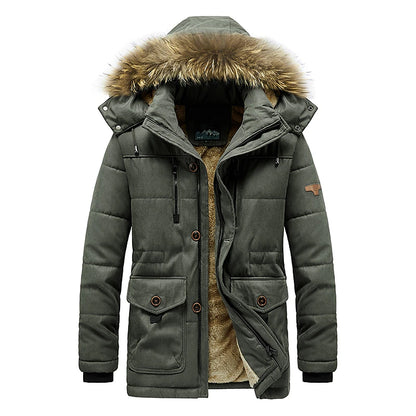 Winter Essential Men's Puffer Parka with Fur Collar