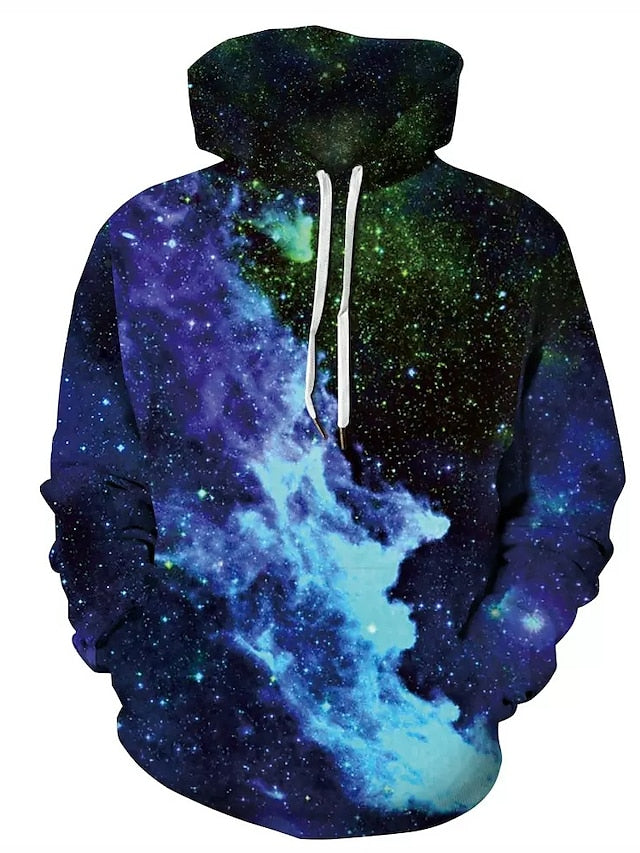 men's unisex hoodies sweatshirt pullovers casual 3d print graphic purple blue galaxy starry sky long sleeve