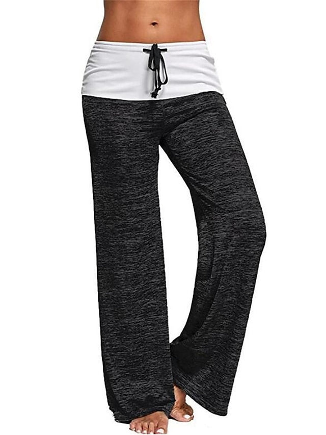 Women's Pants Yoga Quick-drying Flares Sports Trousers Drawstring Outdoor Wide-leg Pants Leisure Fitness  Sportswear - LuckyFash™