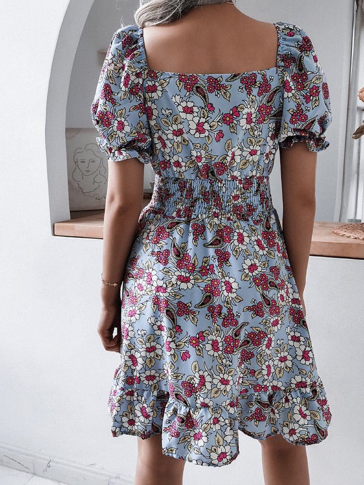 New Sweet Casual Ruffle Short-Sleeved Mini Dress