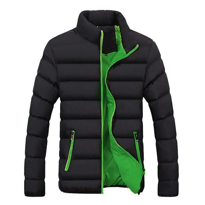 Men's Winter Jacket Puffer Jacket Padded Classic Style Sports Outdoor Windproof Warm Winter Solid Color Black Wine Red Navy Blue Puffer Jacket