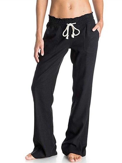 Women's Cotton and Linen Loungewear Nighty Set with Elastic Waist and Pockets, Ideal for Casual Wear and Yoga