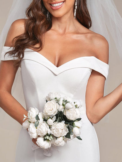 Off the Shoulder Mermaid Corset Eloping Dress for Wedding