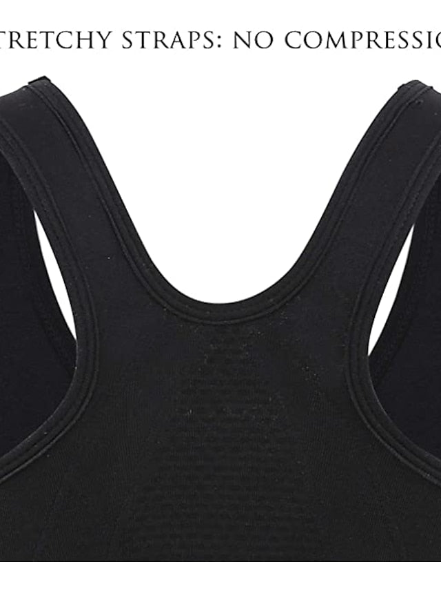Women's High Support Sports Bra Running Bra Seamless Racerback Bra Top Padded Yoga Fitness Gym Workout Breathable Shockproof Freedom Light Khaki Black White Solid Colored - LuckyFash™