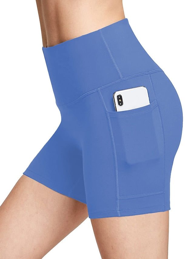 Yoga Shorts for Women with Tummy Control and Side Pockets