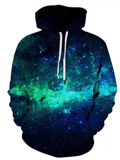 men's unisex hoodies sweatshirt pullovers casual 3d print graphic purple blue galaxy starry sky long sleeve