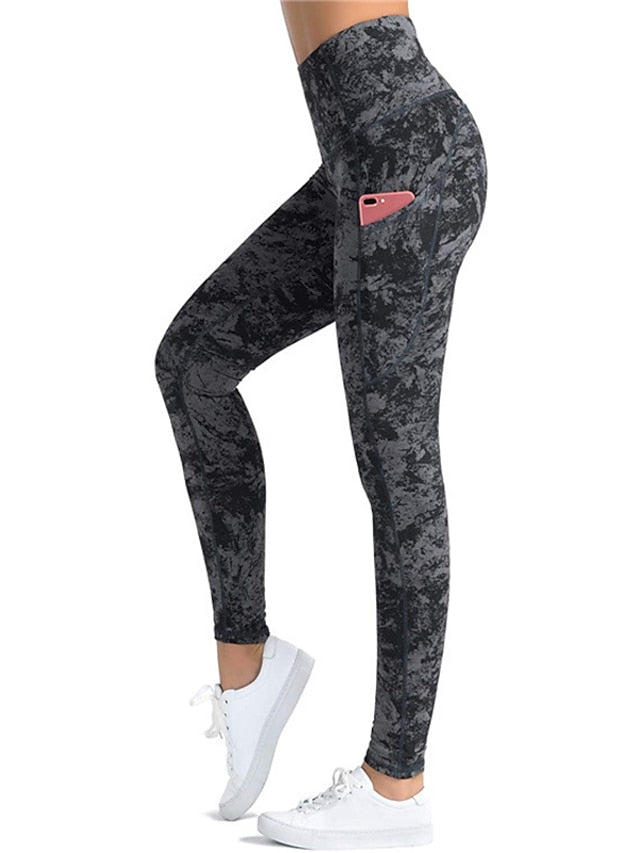 Sculpt & Shape Women's Camo Yoga Leggings with Side Pockets