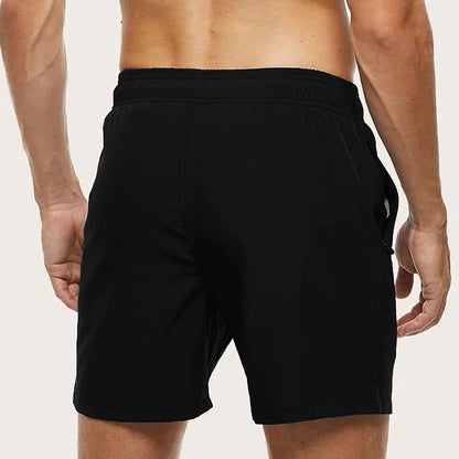 Winter-Ready Men's Black and Green Board Shorts with Mesh Lining