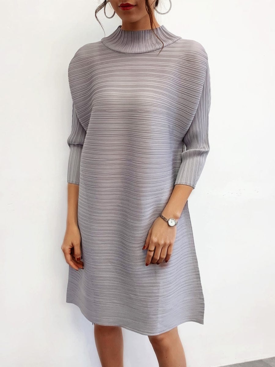 Pleated Temperament Loose Midi Dress