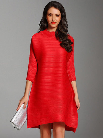 Pleated Temperament Loose Midi Dress