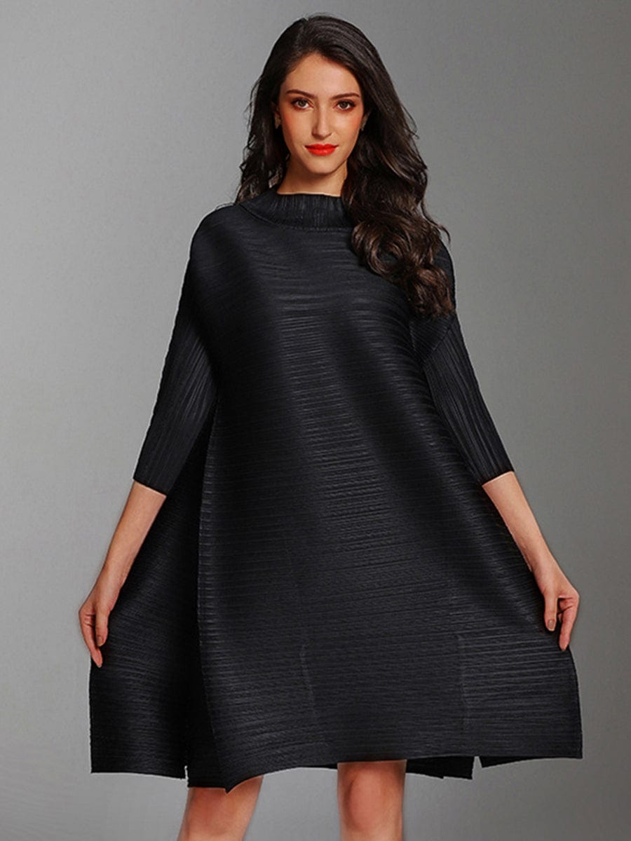 Pleated Temperament Loose Midi Dress