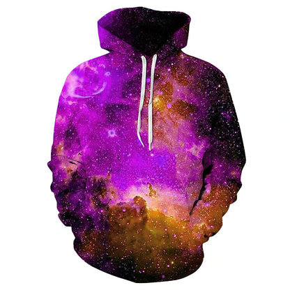 men's unisex hoodies sweatshirt pullovers casual 3d print graphic purple blue galaxy starry sky long sleeve