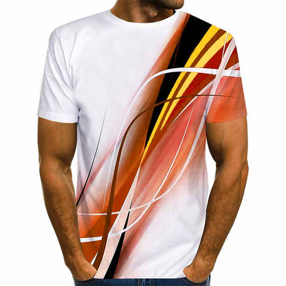 3D Print Men's Graphic Tee in Blue, Purple, Yellow, Orange, and Red - Streetwear Essential