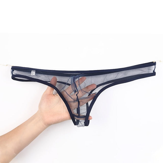 3-Pack Men's Colorful Print Thong Underwear - Fashionable and Breathable