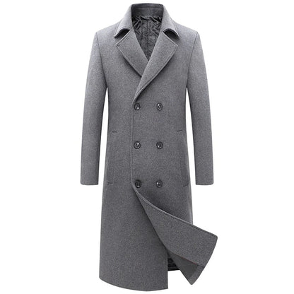 Men's Wool Peacoat with Thermal Lining - Stay Warm and Stylish All Winter