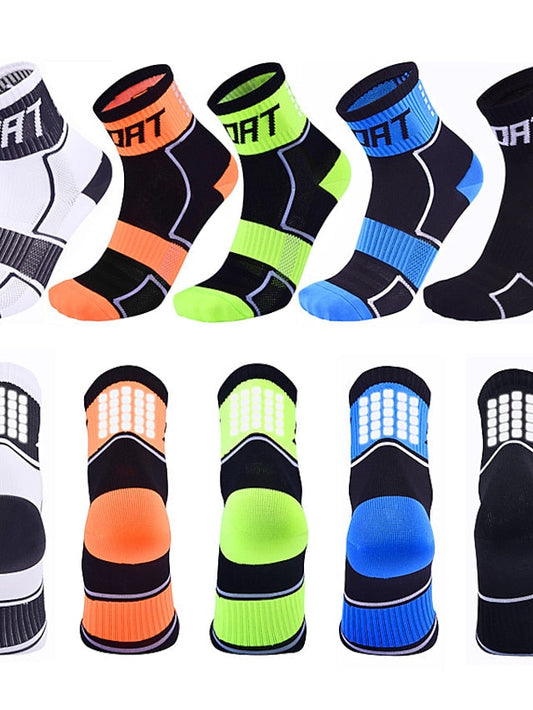 Compression Ankle Socks for Men and Women - 5 Pack Cycling and Athletic Support