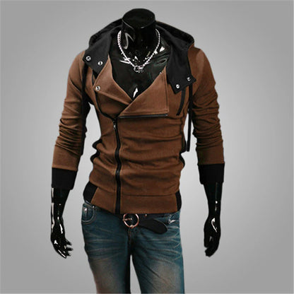 Men's Spring Fall Solid / Plain Color Active Cool Hooded Medium Regular Slim Black White Red Blue Dark Gray Jacket