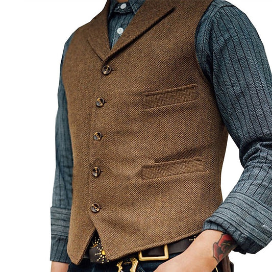 Winter Essential Men's V-Neck Vest Waistcoat - Premium Quality for Cold Weather